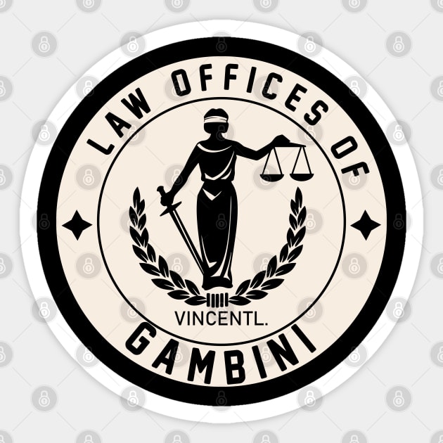 Law Offices Of Vincent L Gambini, Goodfellas Sticker by djwalesfood